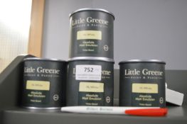 *4x 250ml of Little Greene National Trust High White Absolute Water Based Matt Emulsion