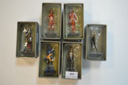 6x Small Marvel Diecast Superhero Figures