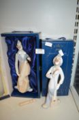 Pair of Cascades of Spain Porcelain Clown Ornaments