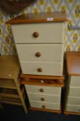 Pair of Cream & Pine Effect Bedside Cabinets (matching lot 505)