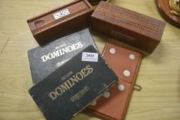 Selection of Vintage Domino Sets, and a Wall Plaque