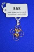 9ct Gold Pendant with Blue Stone ~1.2g gross
