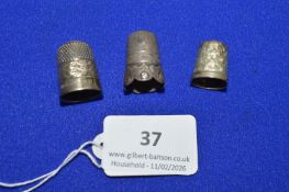 3x Silver Thimbles