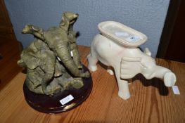 2x Elephant Ornaments