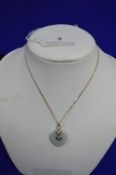 9ct Gold Jadeite Pendant & Chain