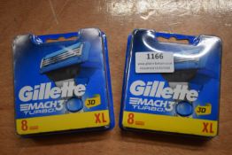 2x Gillette Skin Mach 3 Turbo 3D Razor Blades 8pk