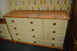 Cream & Pine Effect Chest of Nine Drawers 47x15” x 29” high