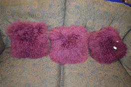 4x Mongolian Sheepskin Cushions
