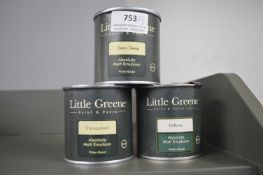 *3x 250ml of Little Greene National Trust Water Based Matt Emulsions (assorted)