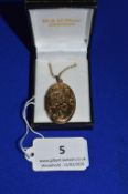 9ct Gold Locket & Chain ~7.1g gold weight