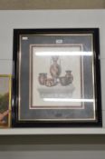 Egyptian Pottery Print in Black Gloss Frame