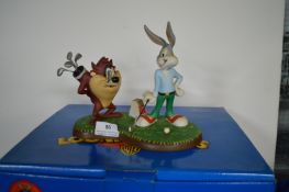 Looney Tunes Coalport Characters Figure Bugs and Taz Play Golf