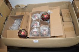 *~15x Boxes of 6x Red Glass Baubles with Hollie