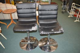 *Pair of Gas-Lift Barstool (AF, require reupholstering)