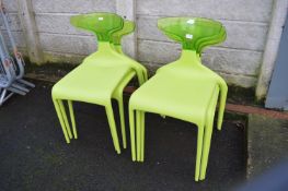 6x Green Patio Chairs
