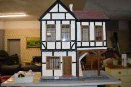 Large Tudor Style Dollhouse with Furniture etc.