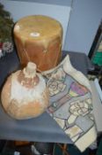 African Tribal Drum and Gourd, plus Batik