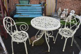Metal Garden Table and Two Chairs