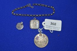 Sterling Silver Medallions and St. Christophers & Chain ~26g total