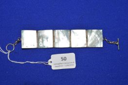 Silver Bracelet Inset with Mother of Pearl