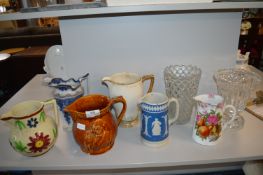 Quantity of Collectible Jugs, and 2x Glass Vases