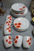 Waterside Poppy Design Tableware 24pcs