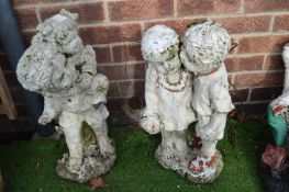 2x Garden Ornaments of Children