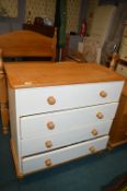 Painted Pine Two Over Three Chest of Drawers
