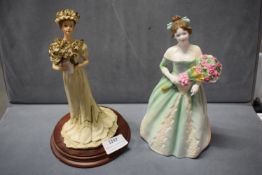 Royal Doulton Porcelain Figurine “Happy Birthday”, and One Other Figurine