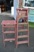 2x Wooden Step Ladders