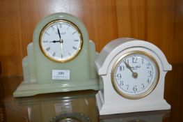 Churchill Onyx Mantel Clock and a London Quartz Clock