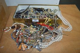 Vintage Chocolate Box Containing Costume Jewellery