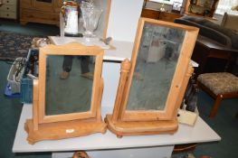 2x Pine Dressing Table Mirrors