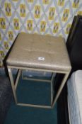 Metal Frame Stool with Gilt Cushion