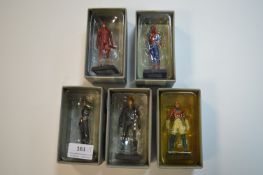 5x Small Marvel Diecast Superhero Figures