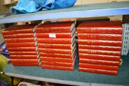 Set of 27x Agatha Christie Novels Bound Red Faux Leather with Gilt Decoration