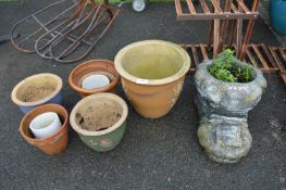 Assorted Garden Planters Including One in the Shape of an Old Boot