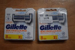 2x Gillette Skin Guard Sensitive Razor Blades 8pk