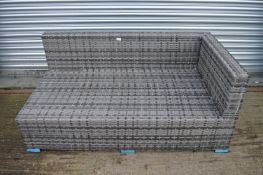 *Grey Rattan Corner Sofa (no cushions)