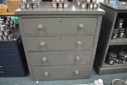 *Grey Painted Solid Pine Four Chest 84x61cm x 95cm high