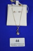 925 Sterling Silver Pendant & Chain plus Pair of Stud Earrings ~2.2g gross