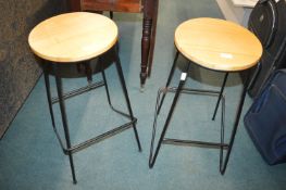 *Pair of Metal Framed Barstools