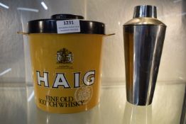 Vintage Haig Scotch Whisky Ice Bucket, and a Cocktail Shaker (no lid)
