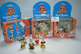 2x Looney Tunes Figures and 6x Miniature Characters