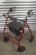 Drive Red Framed Mobility Walker and Seat