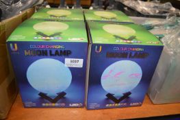 4x Colour Changing LED Moon Lamps