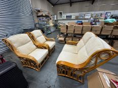 3pc Rattan Conservatory Suite with Cushions