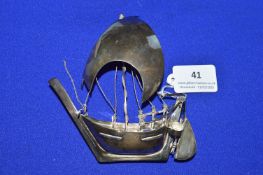 Sterling Silver Model Sailing Ship ~57g