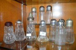 11x Vintage Glass Sugar Casters