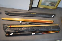 2x Pool Cues Including One by Riley